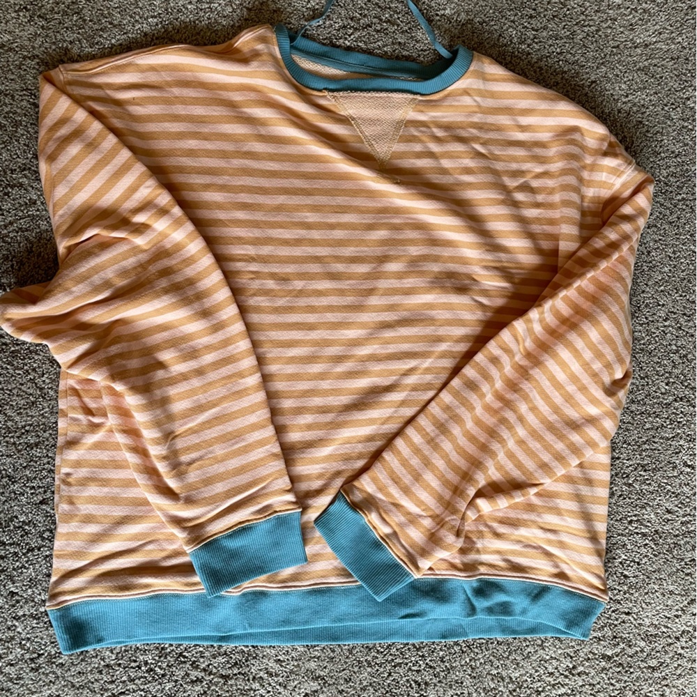 Free People Classic Striped Oversized Crewneck